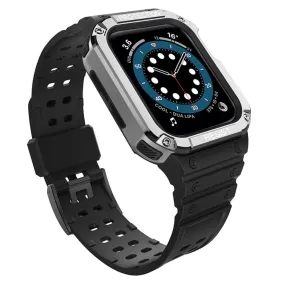 Apple Watch (41mm) contrast color TPU watch strap - Black / Silver