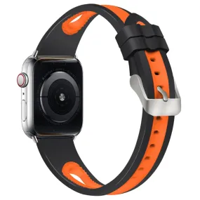 Apple Watch (41mm) sports bi-color silicone watch strap - Black / Orange