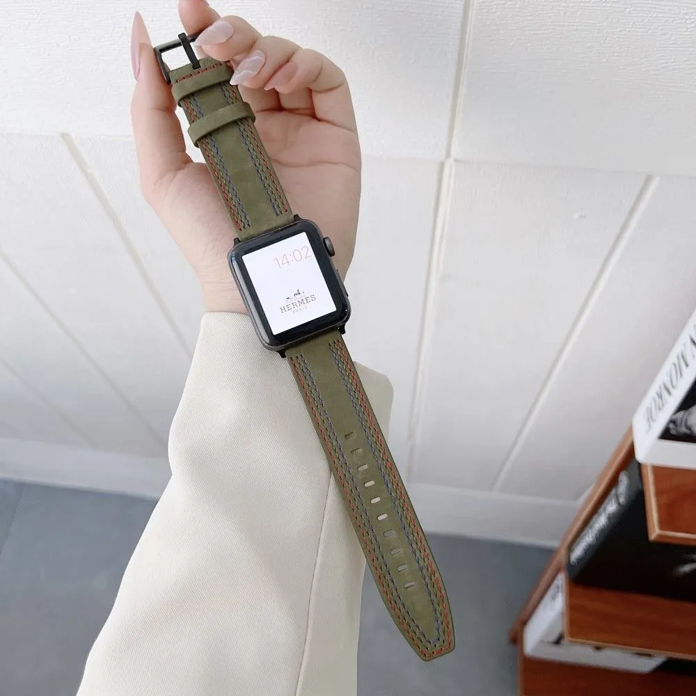 Apple Watch (41mm) stylish genuine leather watch strap - Green