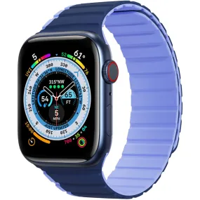 Apple Watch (42/44/SE/45/46/49mm) Dux Ducis LD-Series Magnetisk Silikone Rem - Blå