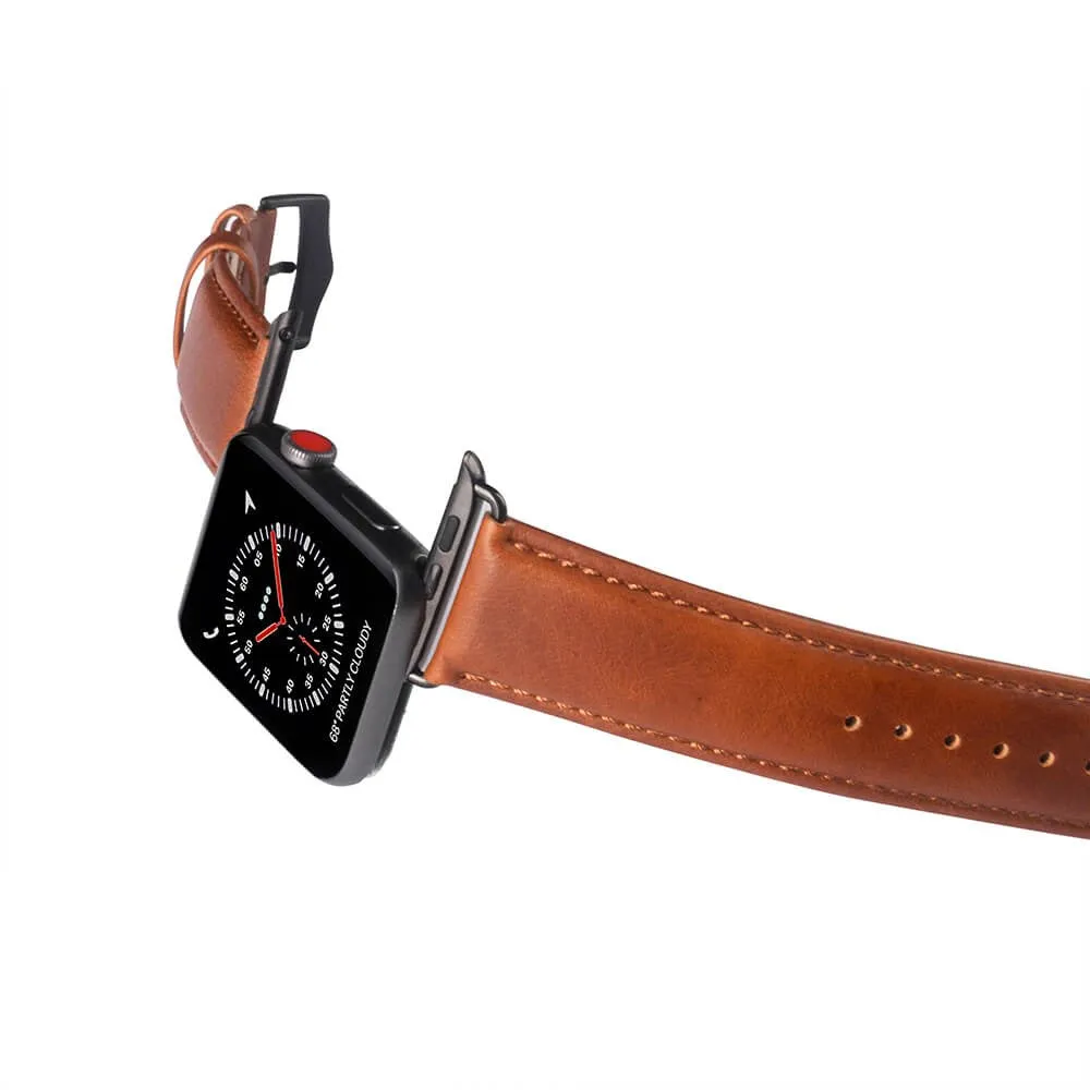 Apple Watch (42/44/SE/45/46/49mm) GEAR Buffalo Ægte Læder Rem - Brun