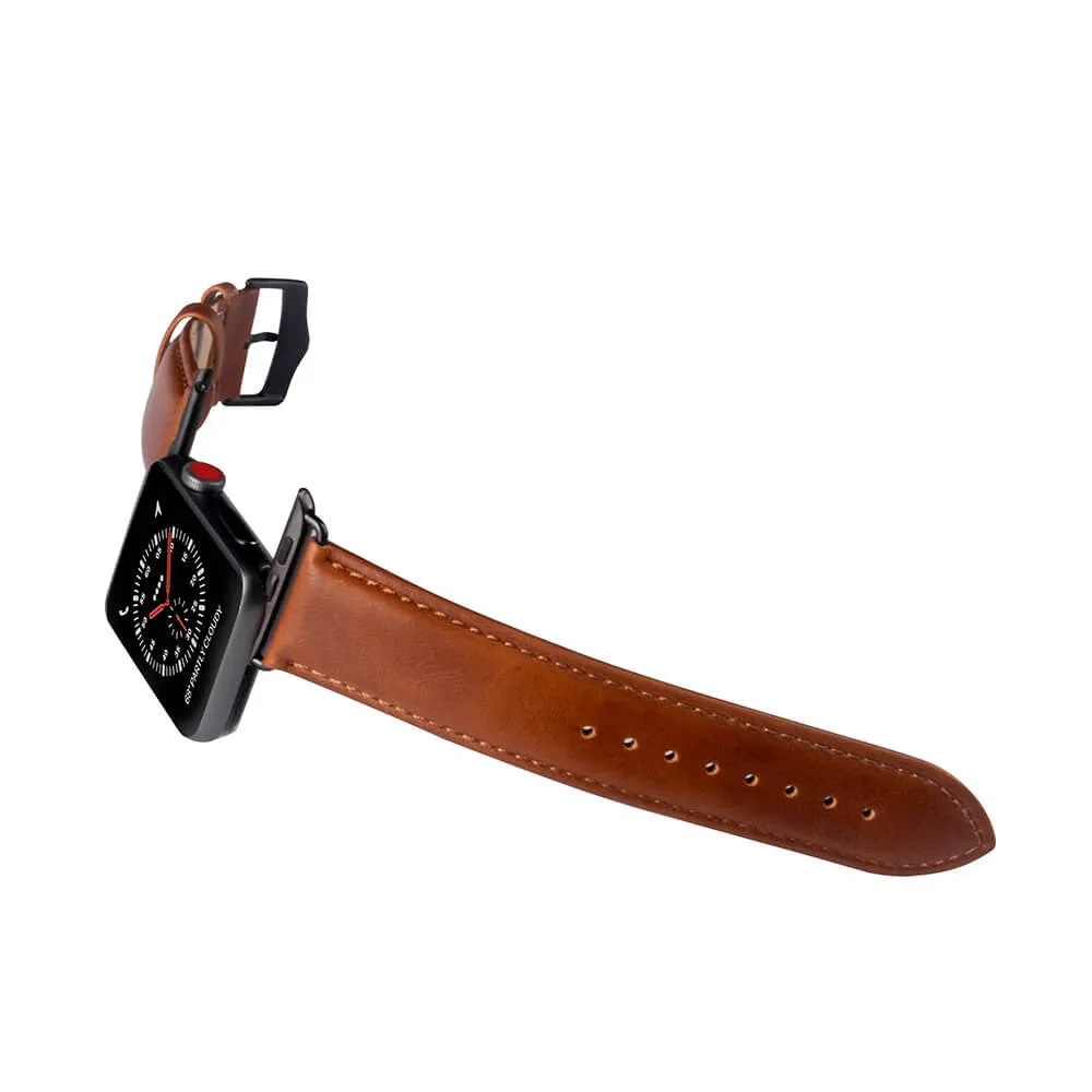 Apple Watch (42/44/SE/45/46/49mm) GEAR Buffalo Ægte Læder Rem - Brun