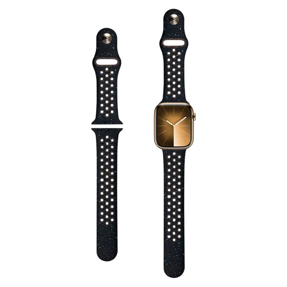 Apple Watch (42/44/SE/45/46/49mm) Lippa FLOUR Silikonerem - Sort