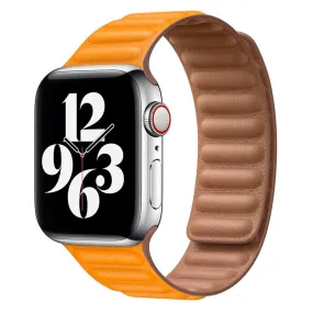 Apple Watch (42/44/SE/45/46/49mm) Lippa Magnetisk Læder Rem - Lysebrun