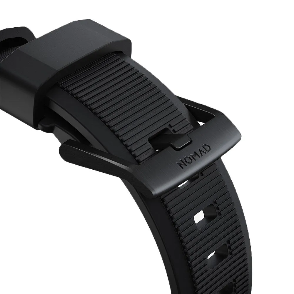 Apple Watch (42/44/SE/45/46/49mm) Nomad Rugged Band Rem - Black / Black Hardware