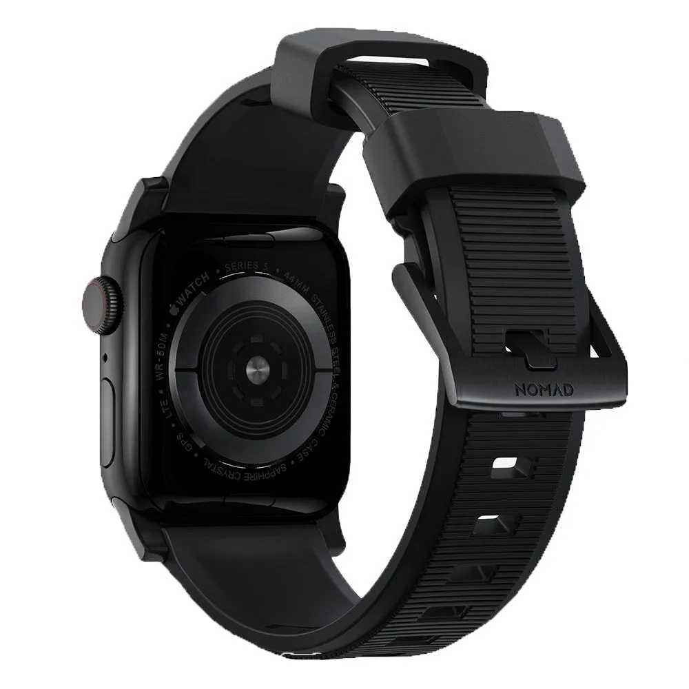 Apple Watch (42/44/SE/45/46/49mm) Nomad Rugged Band Rem - Black / Black Hardware