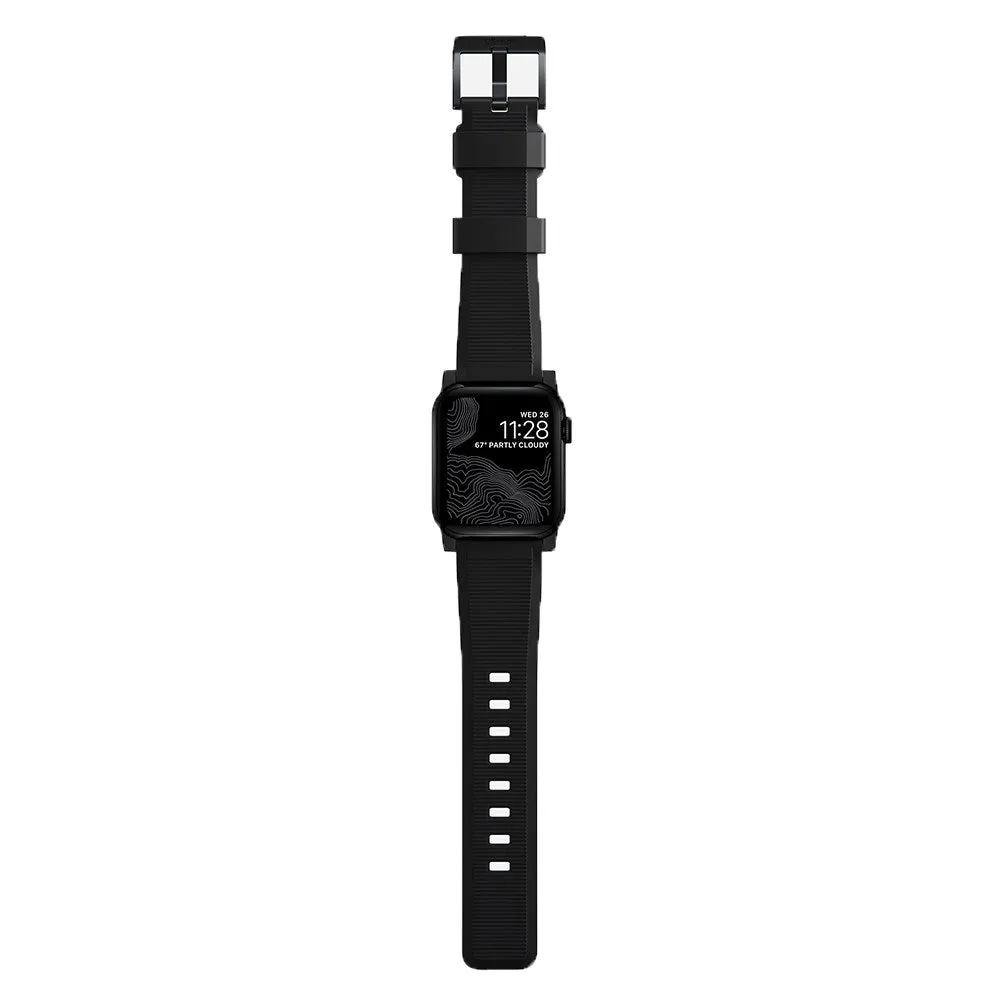 Apple Watch (42/44/SE/45/46/49mm) Nomad Rugged Band Rem - Black / Black Hardware