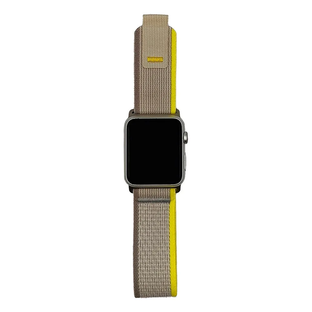 Apple Watch (42/44/SE/45/46/49mm) Velcro Stof Rem - Mørkegrå