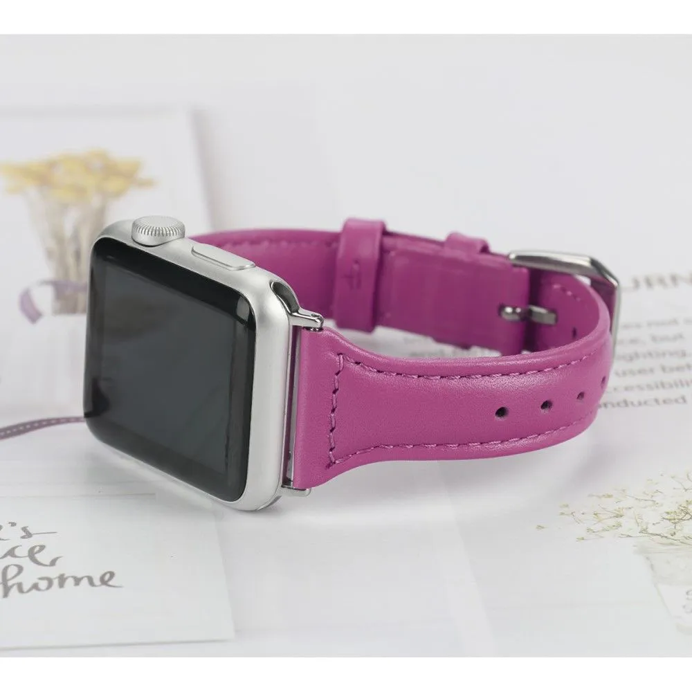 Apple Watch (45mm) B6 genuine leather watch strap - Rose / Size: L