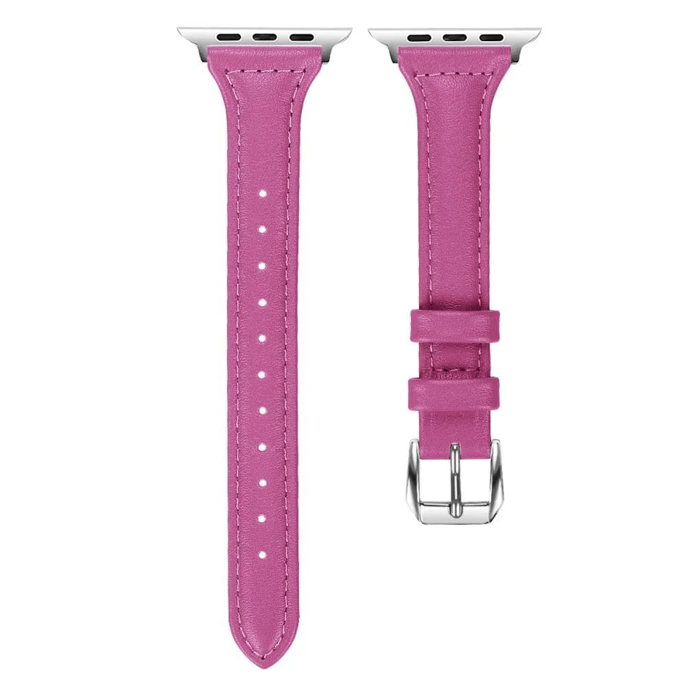 Apple Watch (45mm) B6 genuine leather watch strap - Rose / Size: L