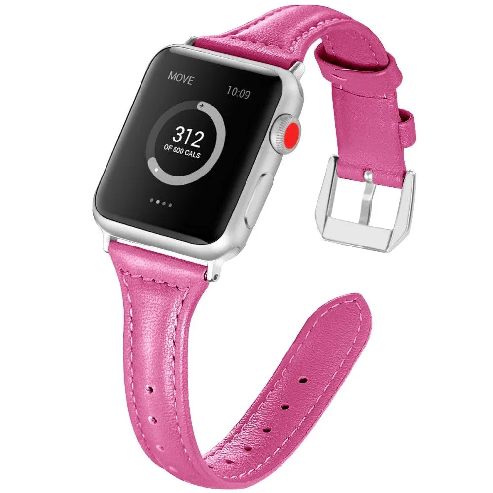 Apple Watch (45mm) B6 genuine leather watch strap - Rose / Size: L