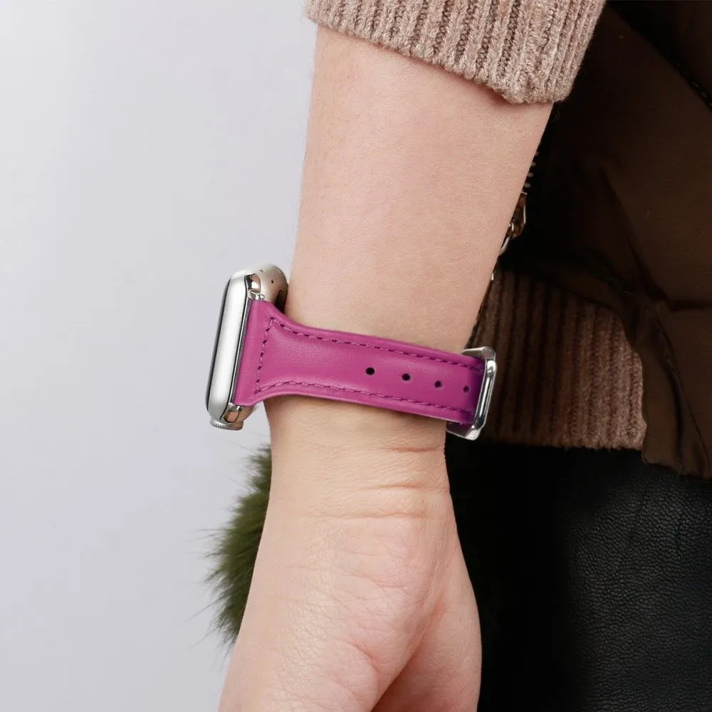 Apple Watch (45mm) B6 genuine leather watch strap - Rose / Size: L