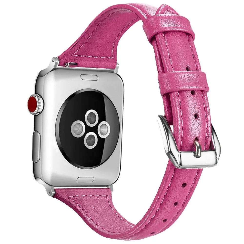 Apple Watch (45mm) B6 genuine leather watch strap - Rose / Size: L