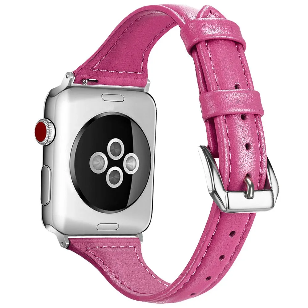 Apple Watch (45mm) B6 genuine leather watch strap - Rose / Size: L