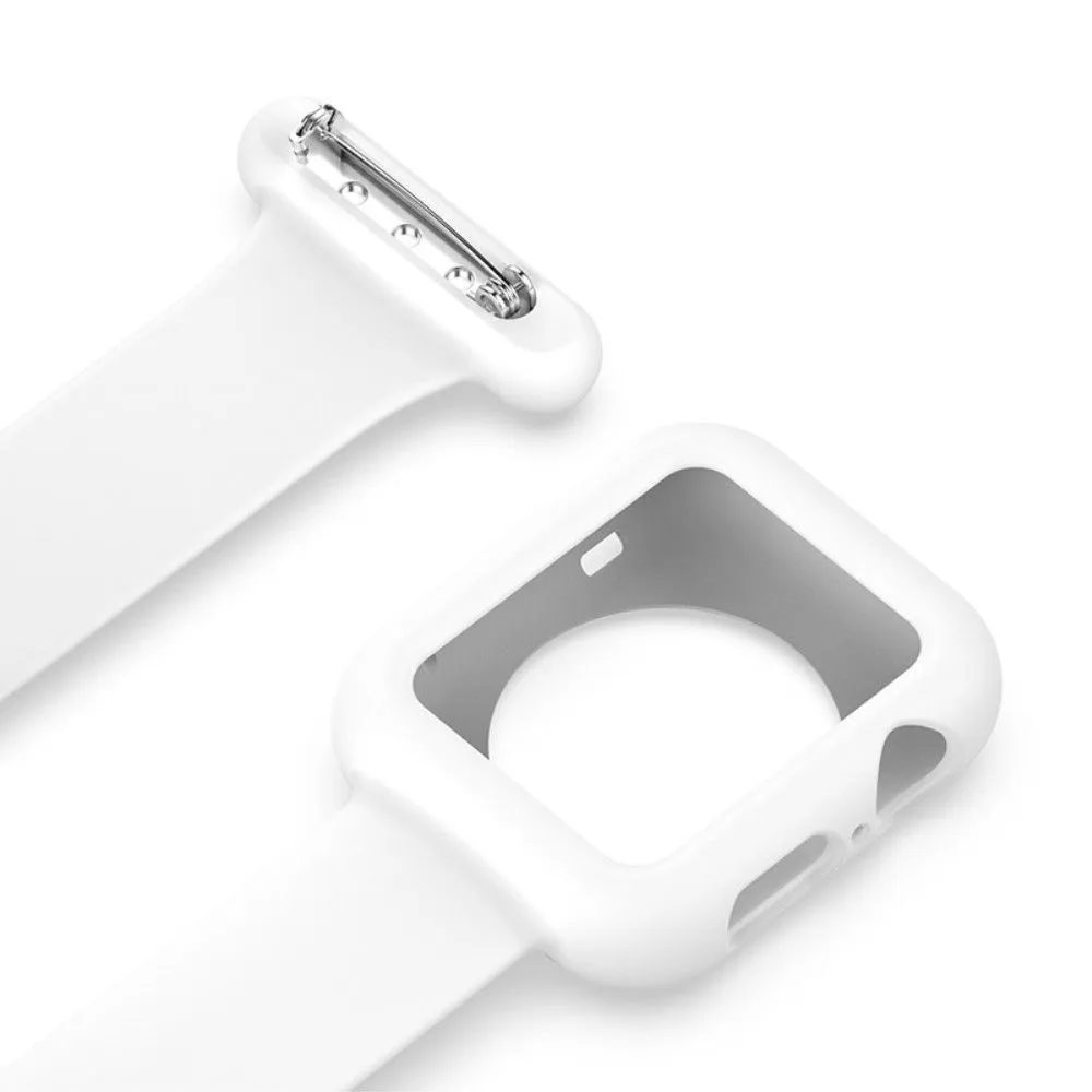 Apple Watch (45mm) doctor nurse silicone watch strap - White