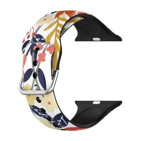 Apple Watch (45mm) multi-color silicone watch strap - Flower