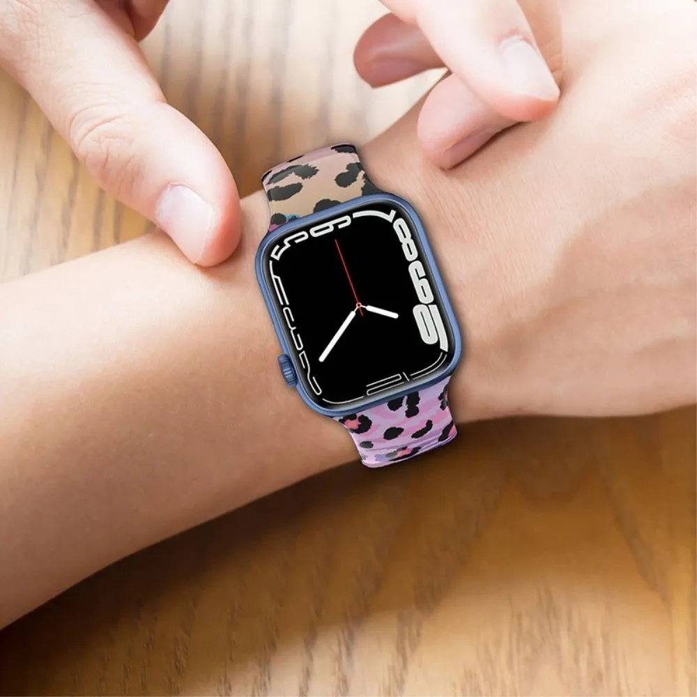 Apple Watch (45mm) multi-color silicone watch strap - Flower