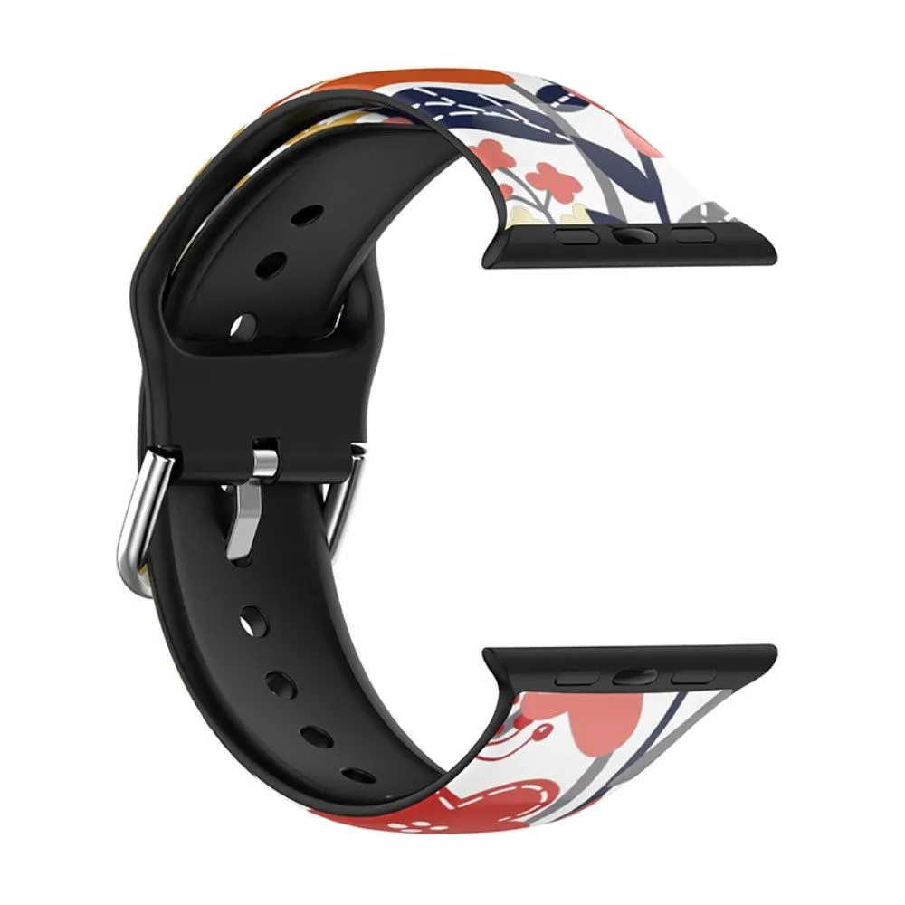Apple Watch (45mm) multi-color silicone watch strap - Flower