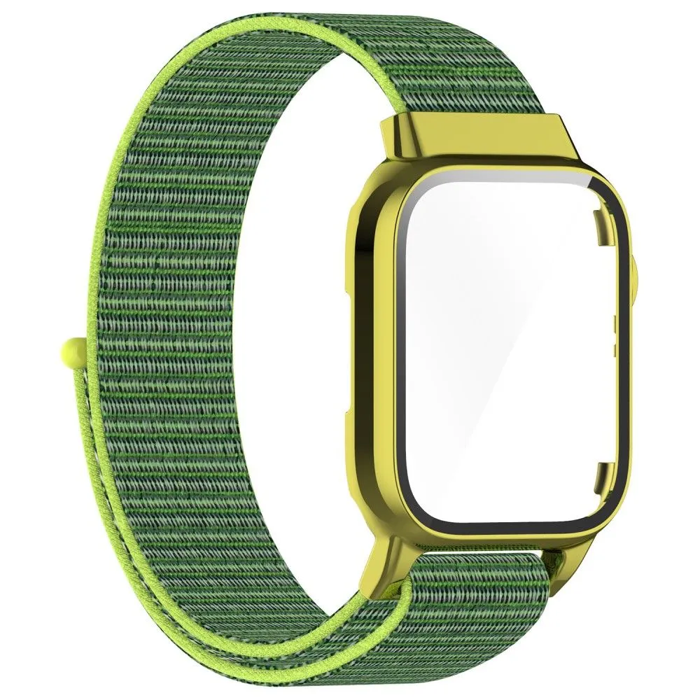 Apple Watch (45mm) nylon watch strap   tempered glass - Green / Yellow