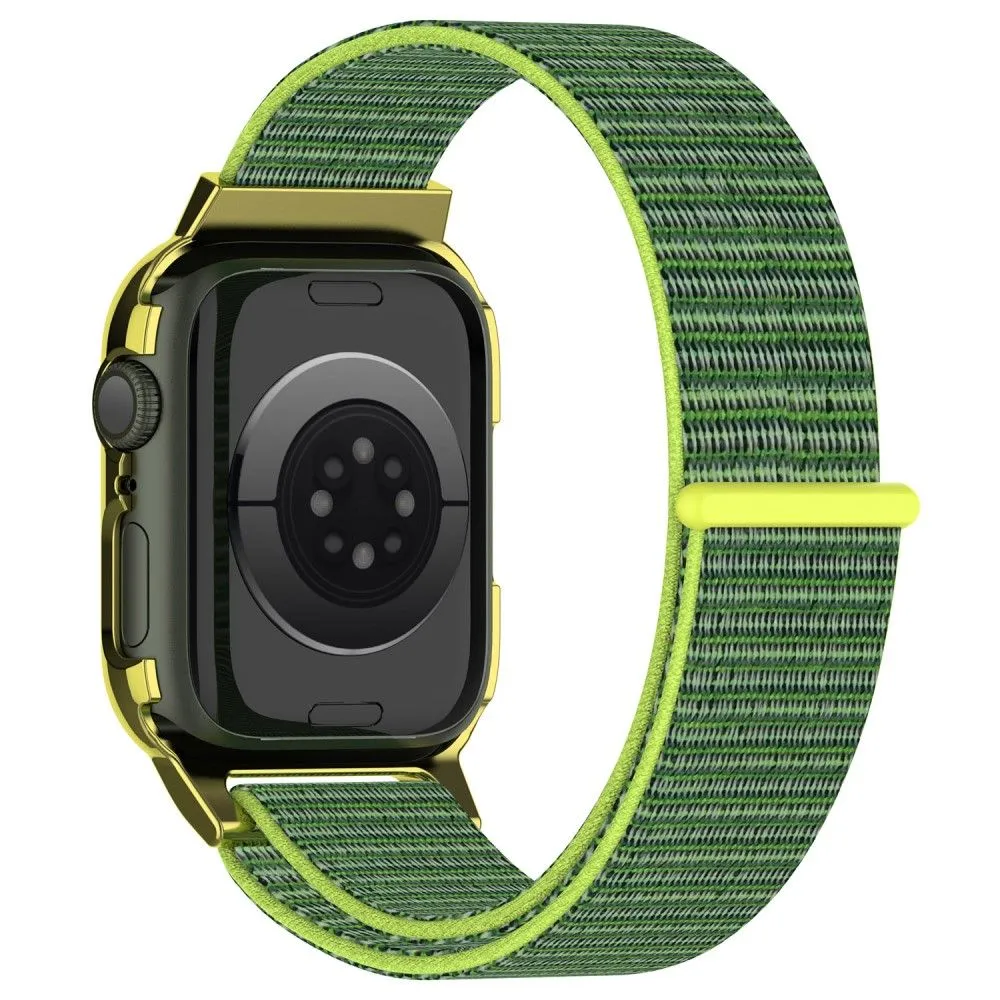 Apple Watch (45mm) nylon watch strap   tempered glass - Green / Yellow
