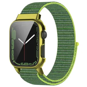 Apple Watch (45mm) nylon watch strap   tempered glass - Green / Yellow