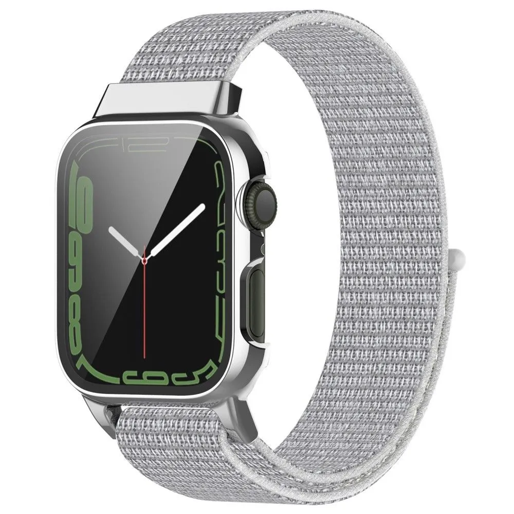 Apple Watch (45mm) nylon watch strap   tempered glass - Grey