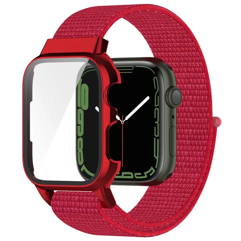Apple Watch (45mm) nylon watch strap   tempered glass - Grey