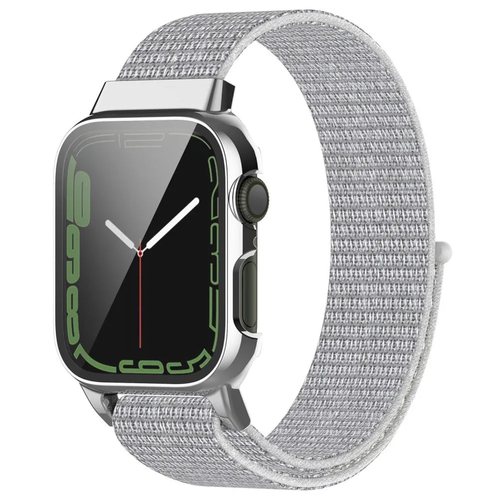Apple Watch (45mm) nylon watch strap   tempered glass - Grey