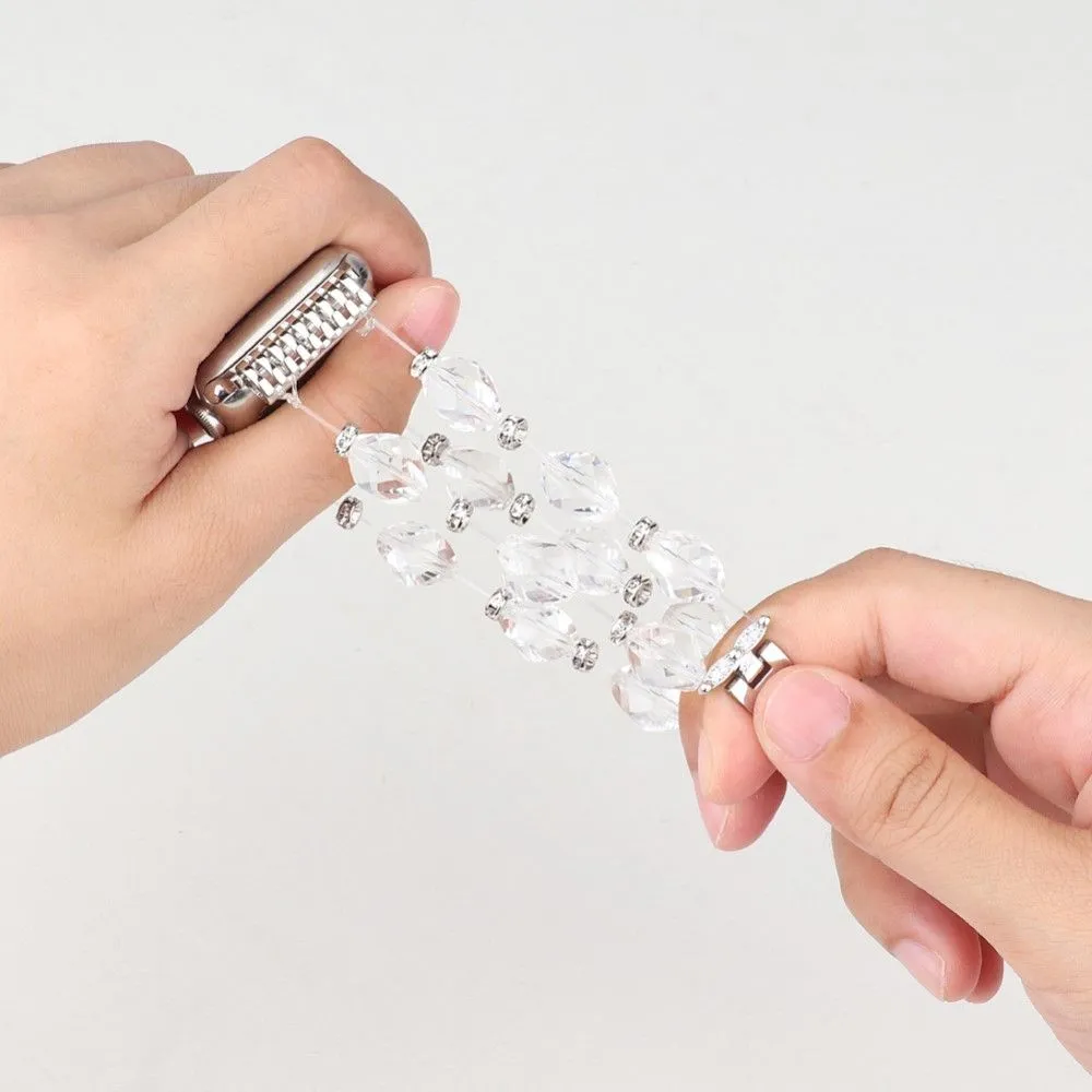 Apple Watch (45mm) rhombus shaped crystal watch strap - Transparent