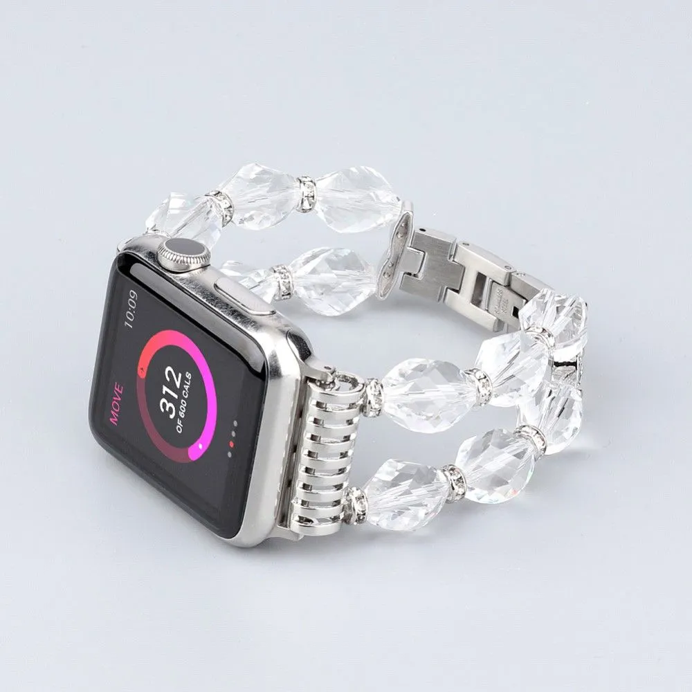 Apple Watch (45mm) rhombus shaped crystal watch strap - Transparent