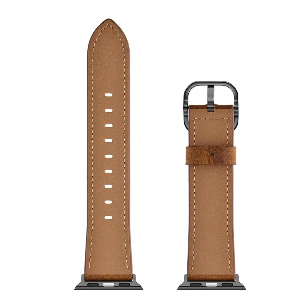 Apple Watch Series 6 / 5 40mm genuine leather watch band - Dark Brown