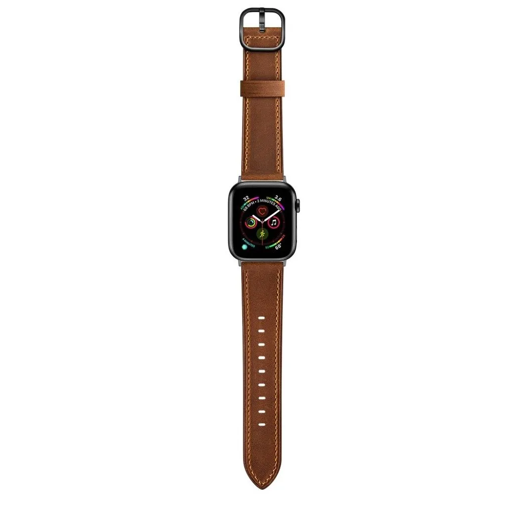 Apple Watch Series 6 / 5 40mm genuine leather watch band - Dark Brown