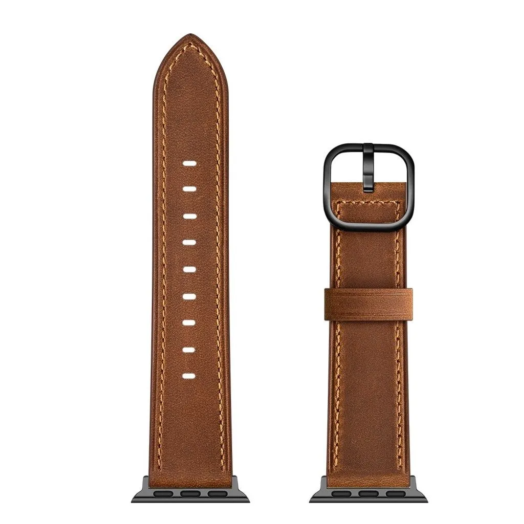 Apple Watch Series 6 / 5 40mm genuine leather watch band - Dark Brown