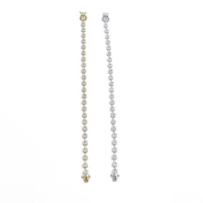 Ashley Gold Sterling Silver CZ Flower Tennis Bracelet
