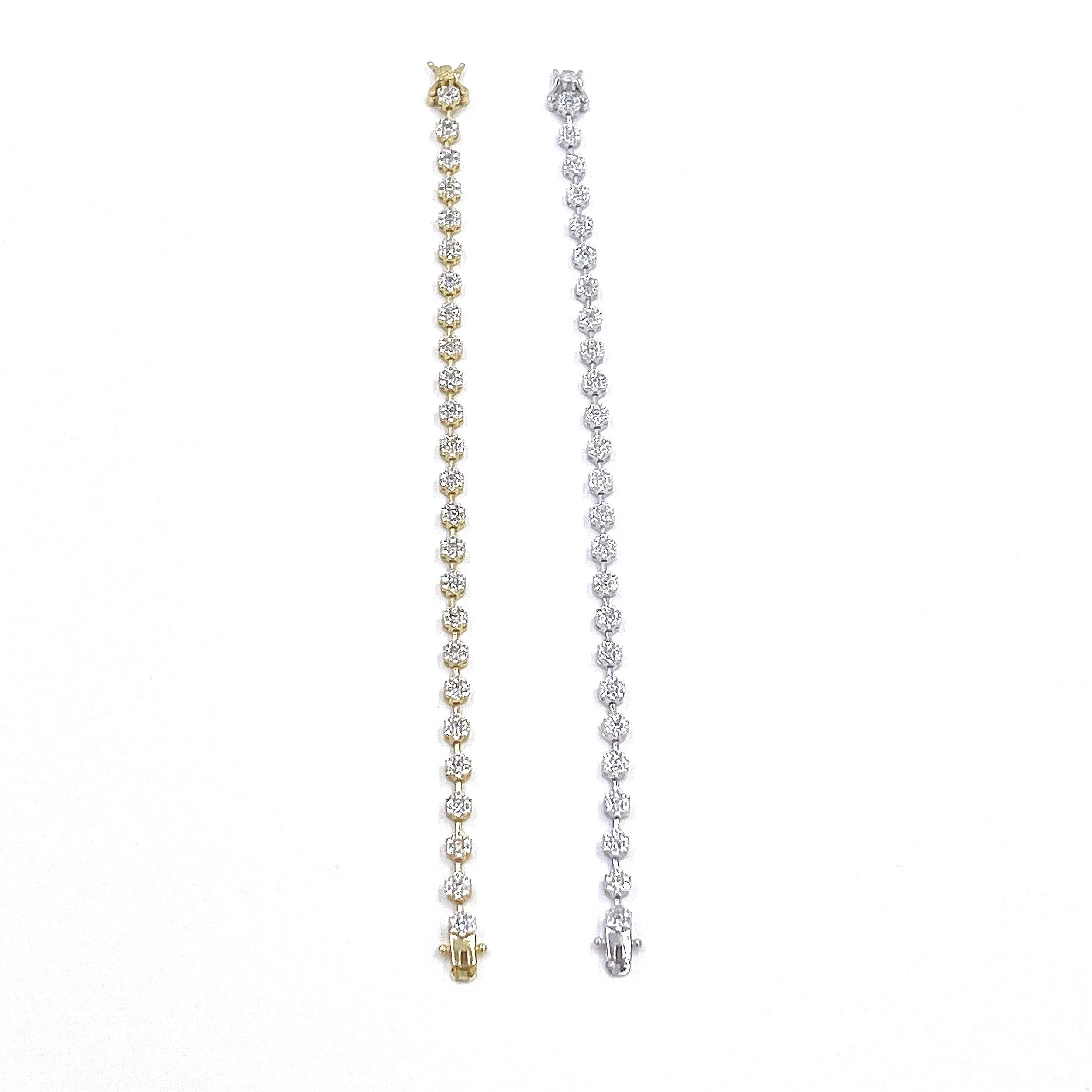 Ashley Gold Sterling Silver CZ Flower Tennis Bracelet