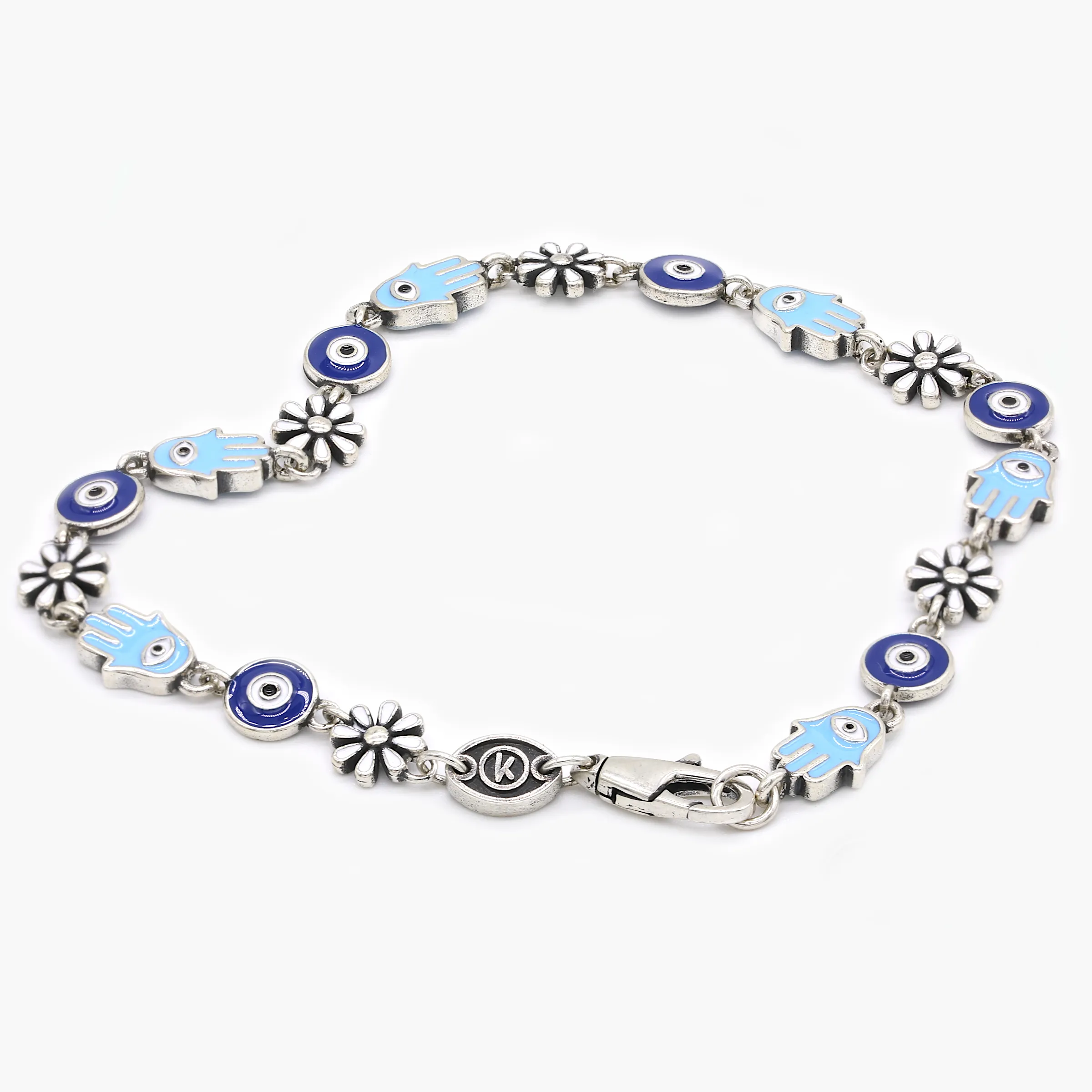 Assorted Charms Sterling Silver Bracelet