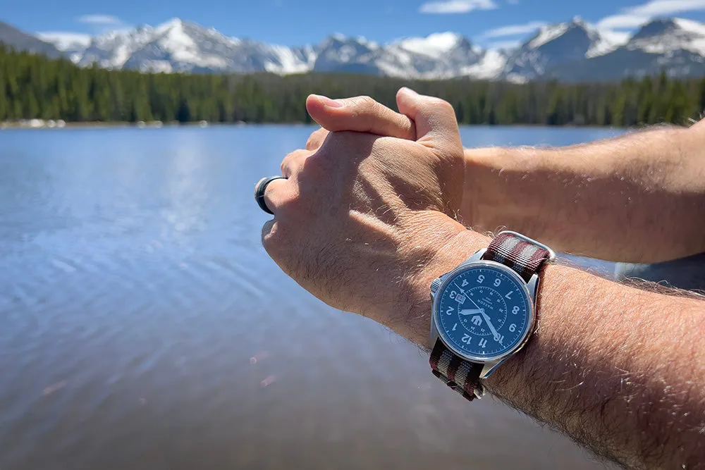 Automatic Field Watch with Stainless Steel Bracelet AND Maroon Nylon Strap