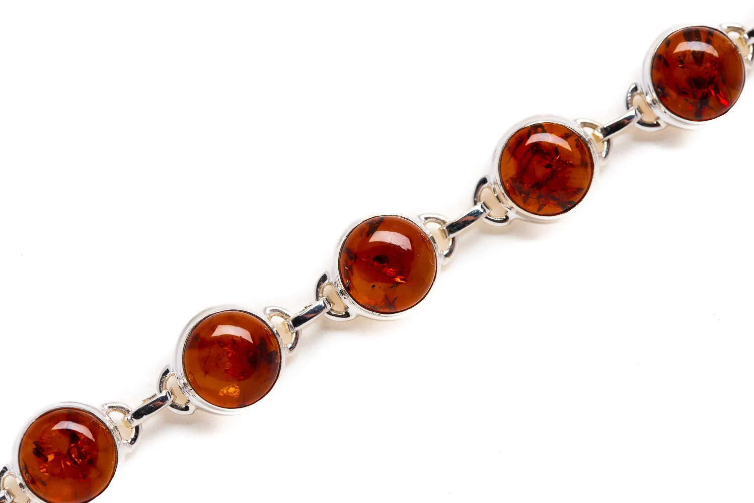 Baltic Amber Bracelet 7 To 8" (925 Sterling Silver) BR876378