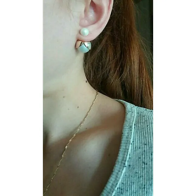Bella Pearl Double Ball Earrings