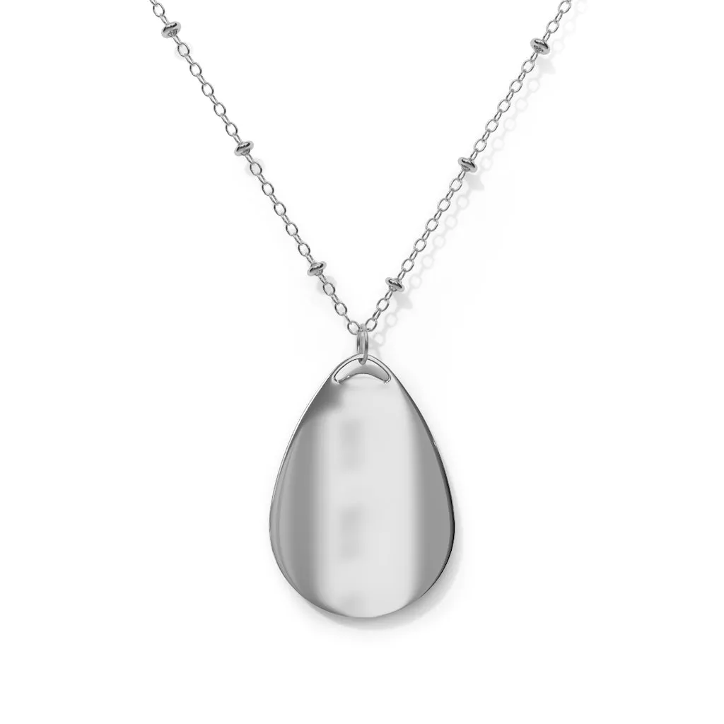 Black Kitty Oval Necklace