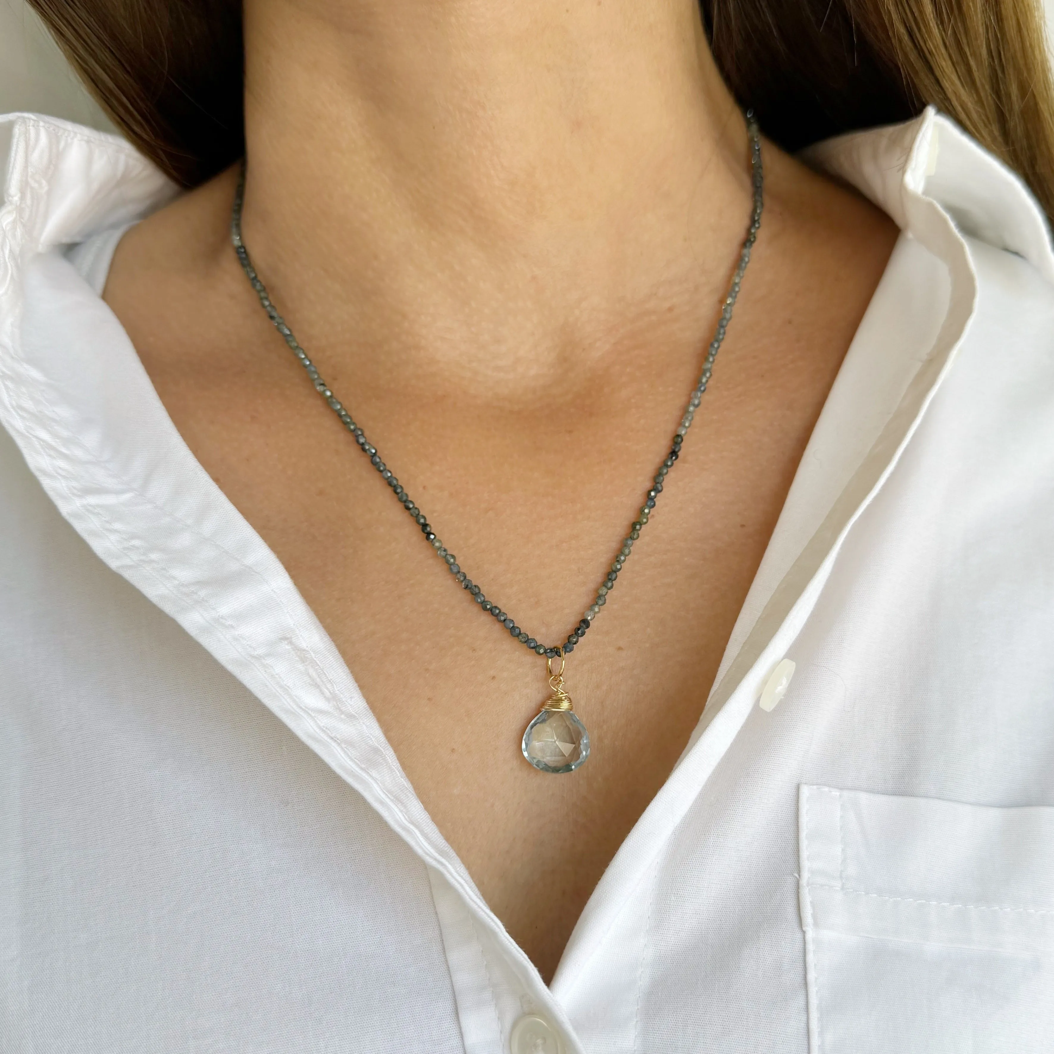 Blue Mystic Quartz Charm