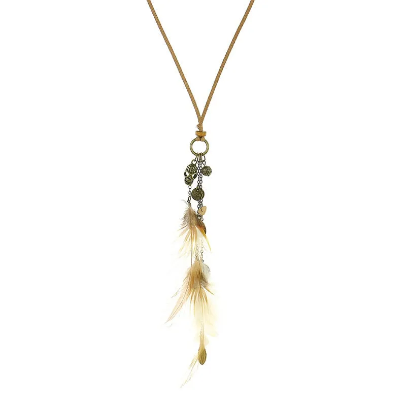 Bohemian Ethnic Long Chain Feather Dreamcatcher