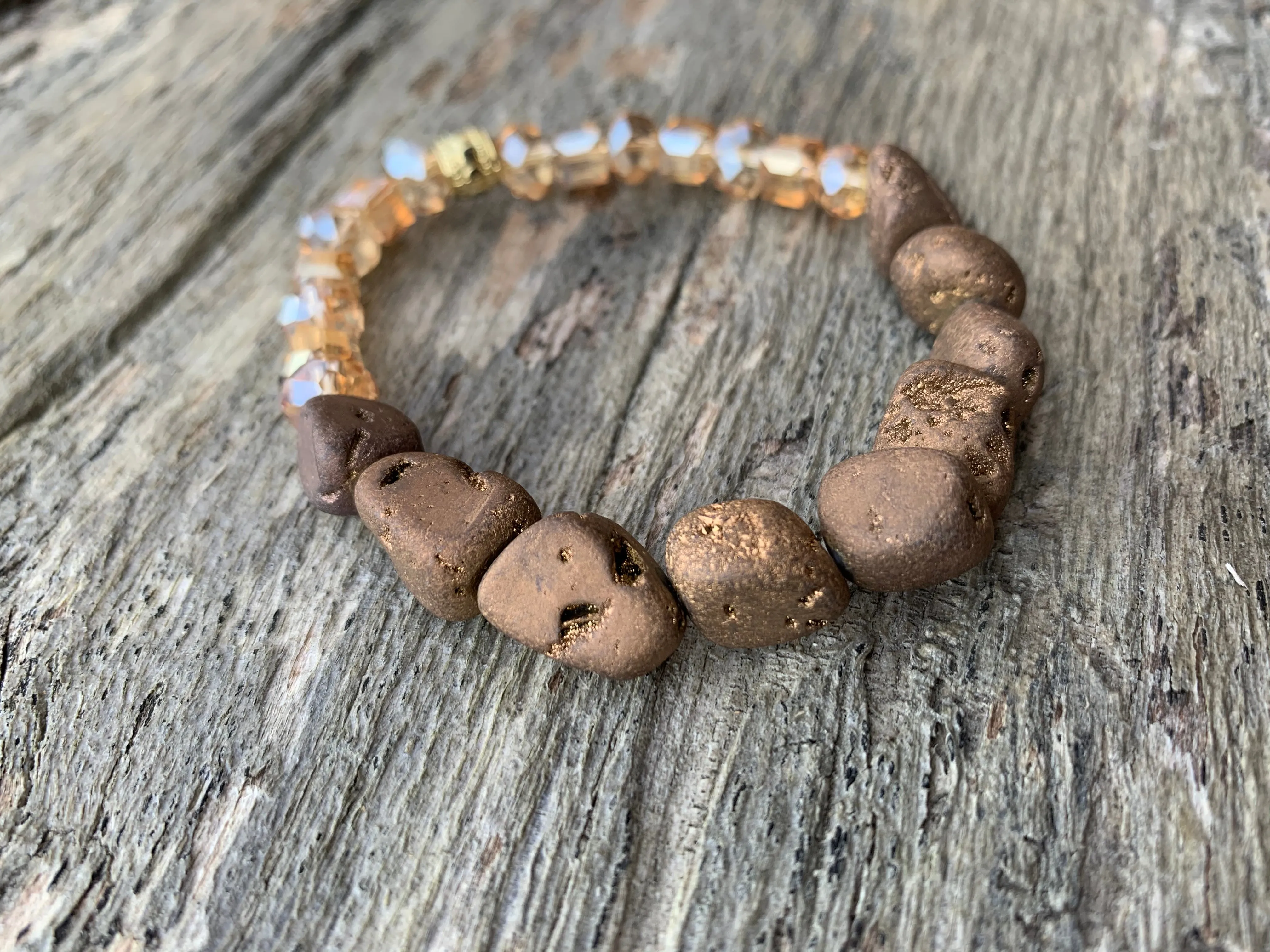 Bronze Natural Agate Bracelet