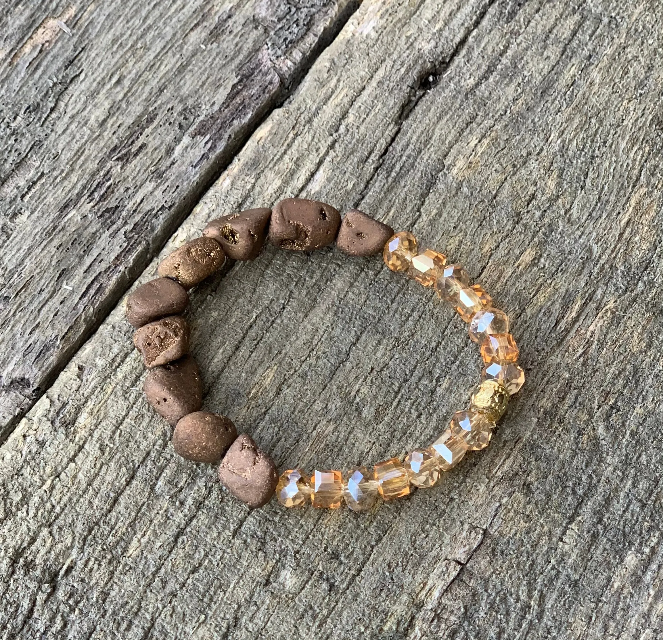 Bronze Natural Agate Bracelet