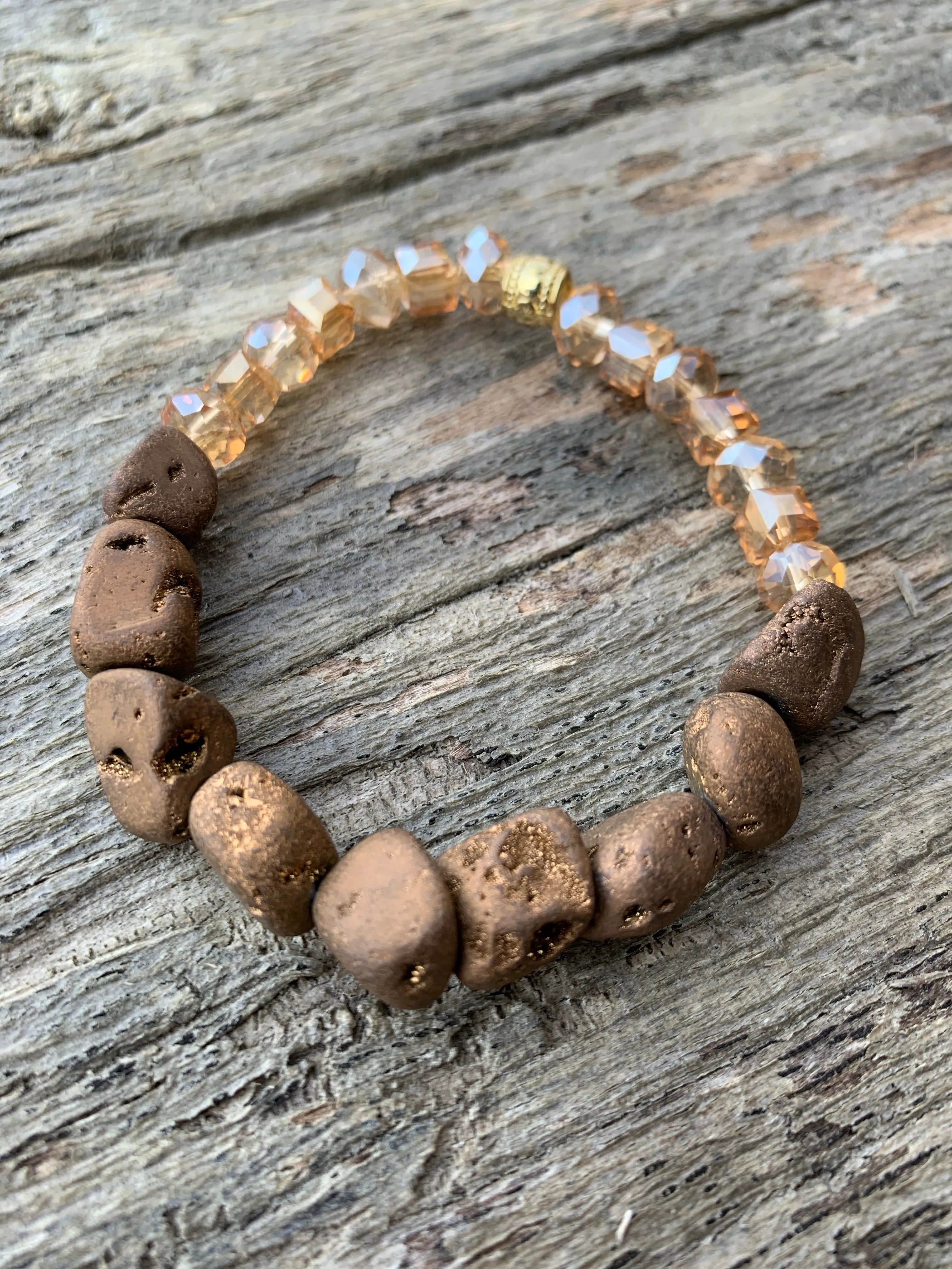 Bronze Natural Agate Bracelet