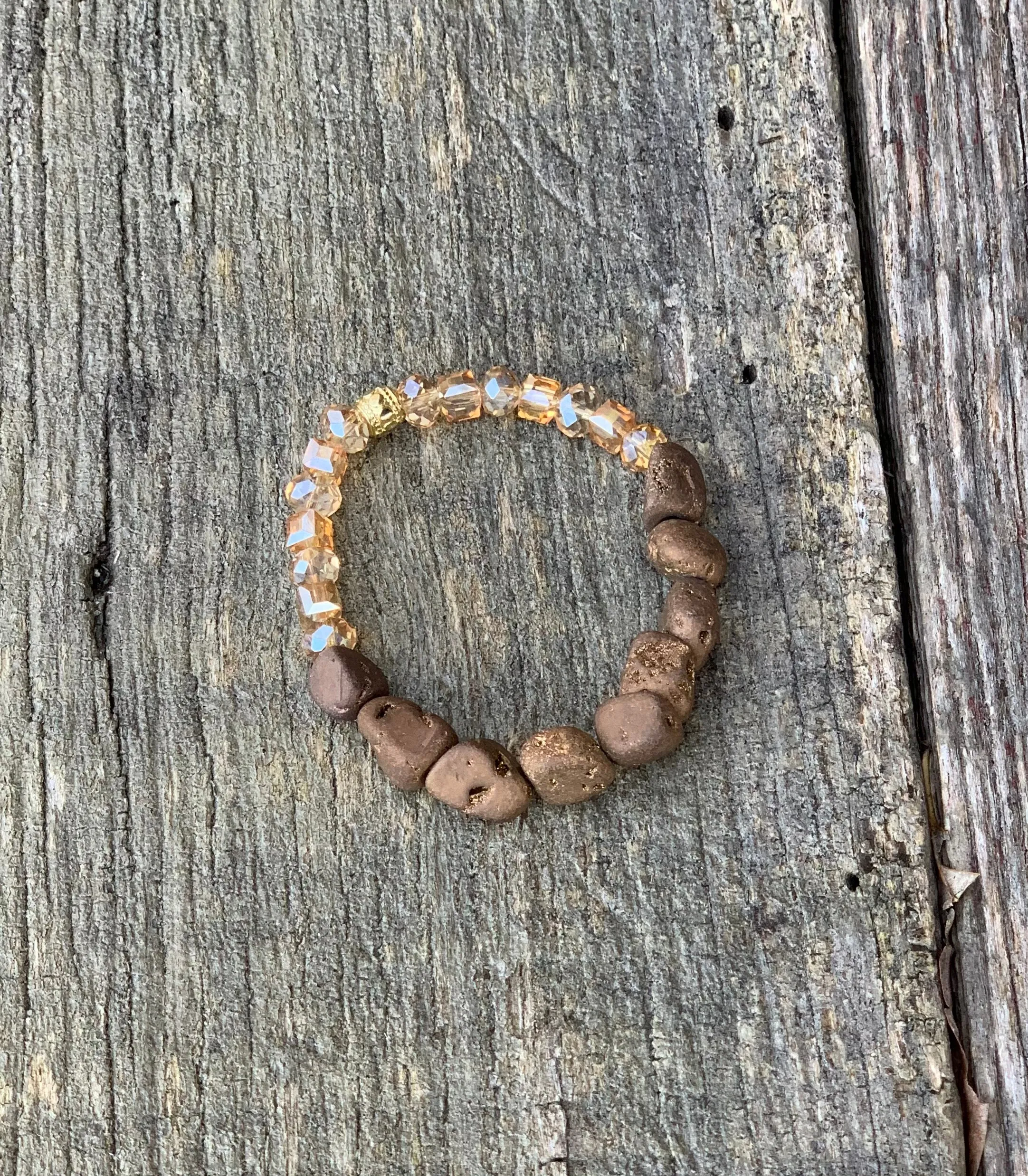 Bronze Natural Agate Bracelet