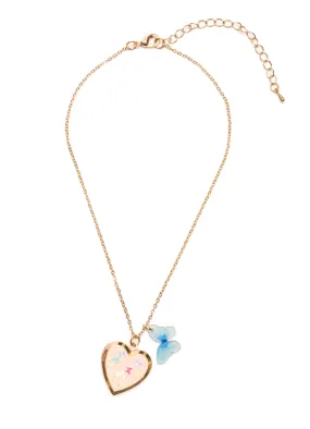 Butterfly Heart Locket Necklace