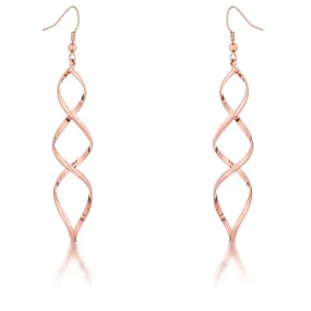 Casilda Rose Gold Twist Dangle Earrings