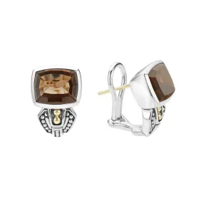 Caviar Color Smokey Quartz Gemstone Earrings