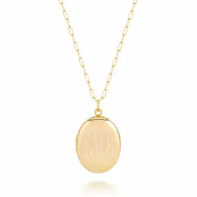 CHARLI LARGE OVAL ENGRAVED LOCKET